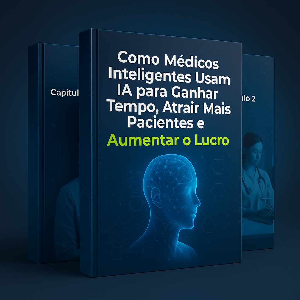 Mockup dos eBooks IA para Médicos Inteligentes - Dr. ROI